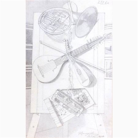 Natura morta con strumenti musicali, 1888