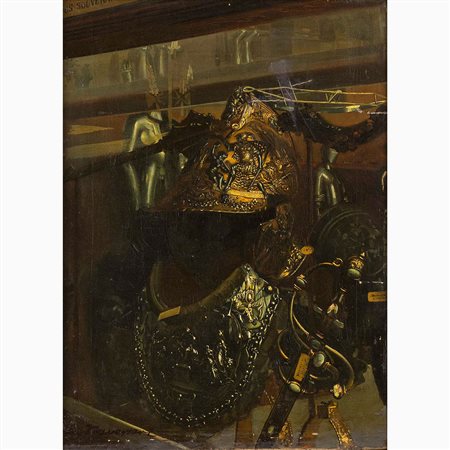 Natura morta con casco di Enrico II e balestra di Caterina De Medici - Musée des Armures aux Invalides