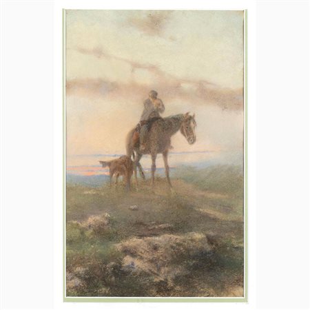 Viandante a cavallo con cane