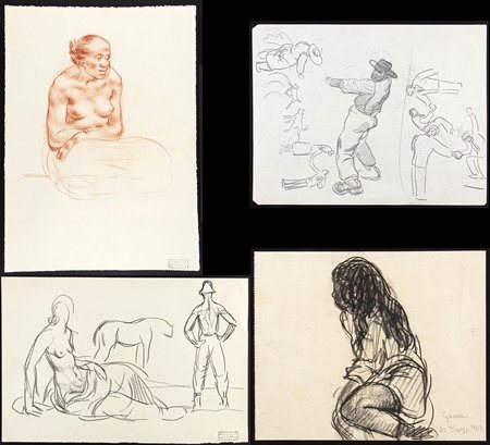 Quattro disegni con studio di Figure, 1919