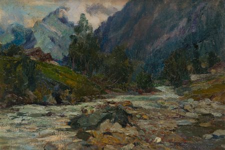 RICCARDO GALLI (1869-1944) - Lungo la Sesia (Alagna), 1920