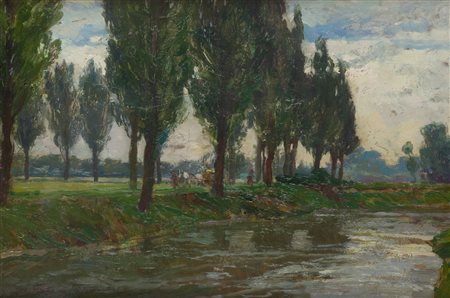 RICCARDO GALLI (1869-1944) - Riva del Lambro, 1915
