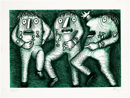 ENRICO BAJ (1924-2003) - Nixon Parade III, 1976