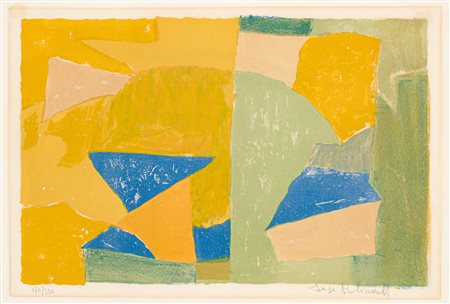 SERGE POLIAKOFF (1900-1969) - Composition in yellow, green, blue and red, 1956