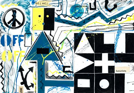 PABLO ECHAURREN (1951) - Azione futurista, 1989