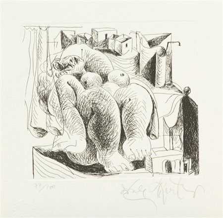 Ercole Pignatelli Nudo Acquaforte di cm. 15x17, su carta di cm. 22x22, es....