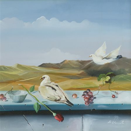 Alberto Agostino Vazzoler Senza titolo, 1985 Olio su tela, cm. 50x50 Firma e...