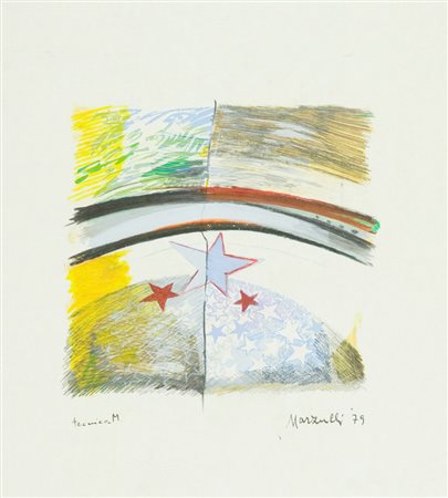 Lino Marzulli Senza titolo, 1979 Tecnica mista su carta, cm. 43x39 Firma e...
