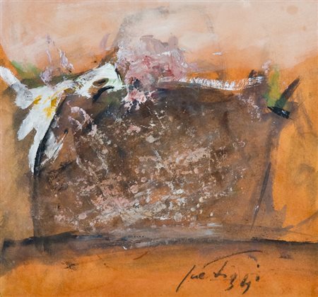 Sergio Scatizzi Natura morta Tecnica mista su carta, cm. 30x32 Firmato in...