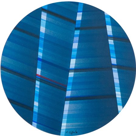 Ferdinando Coppola Tre punti luce Tecnica mista su cartone, diametro cm. 19...