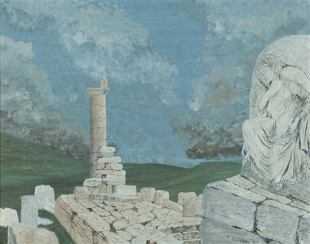 Anonimo Senza titolo Olio su tavola, cm. 40x50 Firma illeggibile in basso a...