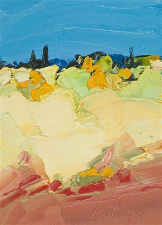 Sergio Scatizzi Paesaggio, 2004 Olio su tavola, cm. 32x23 Firmato in basso a...