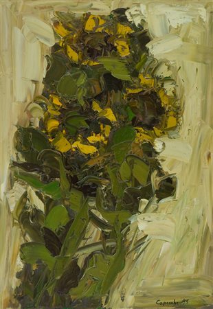 Carlo Capecchi Girasoli appassiti, 1995 Olio su tela, cm. 70x50 Firmato in...