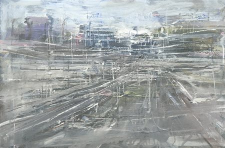 Riccardo Luchini Scalo Olio su tavola, cm. 40x60 Firmato in basso al centro....