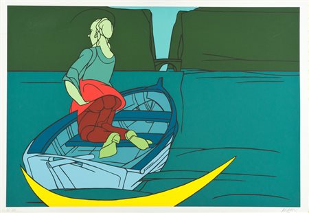 Valerio Adami Senza titolo Serigrafia su carta, cm. 70x100, es. 92/100 Firma...