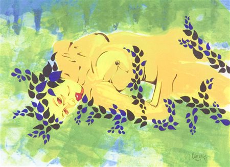 Cornelia J. Eisenring Nudo Litografia su carta, cm. 32x41, es. 6/10 Firma in...