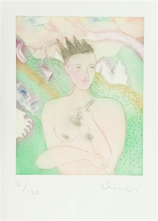 Luca Alinari Figura Acquaforte e acquatinta di cm. 49x40, su carta di cm....