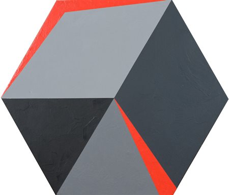 Renato Spagnoli Senza titolo, 1994 Olio su legno esagonale, cm. 56x48,5 Sul...