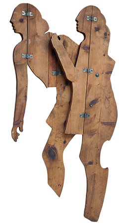 Bruno Polver Figure Assemblaggio in legno, cm. 125x62 Firmato sul lato...