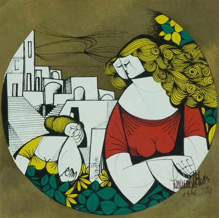 Aldo Lanciano Senza titolo, 1984 Tecnica mista su lastra di rame, cm. 18x18...