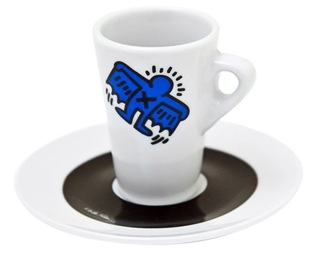 Keith Haring Senza titolo Due tazzine da caffè, h. cm. 7,5, corredate da...