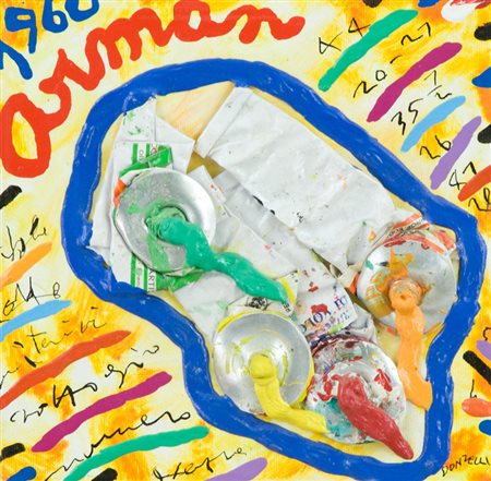 Bruno Donzelli Ormare Arman Tecnica mista su tela cm. 20x20 Firmato in basso...