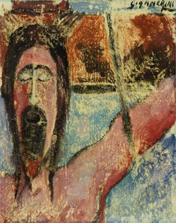 Giannerini Figura Olio su tavola, cm. 50x40 Firmato in alto a destra.