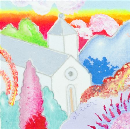 Luca Alinari Paesaggio Tecnica mista su tela applicata su tavola, cm. 9x9...