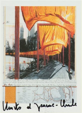 Christo Javacheff The gates, project for Central Park Cartolina postale, cm....