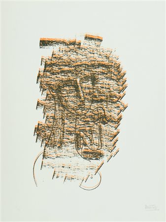 Mario Tozzi Volto Litografia su carta, cm. 63x47, es. 9/99 Firma in basso a...