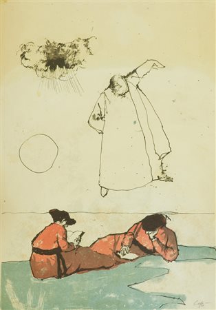 Nino Caffè Senza titolo Litografia su carta, cm. 50x35, es. 77/100 La carta...