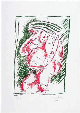 Primo Conti Nudo, 1984 Acquaforte di cm. 33x24, su carta di cm. 50x35, es....