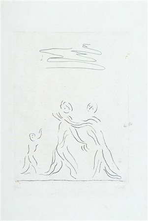 Virgilio Guidi Figure Acquaforte di cm. 31,5x24,5, su carta di cm. 50x35, es....