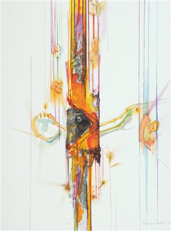 Simona Weller Senza titolo, 1970 Tecnica mista su carta, cm. 63x47 Firma e...