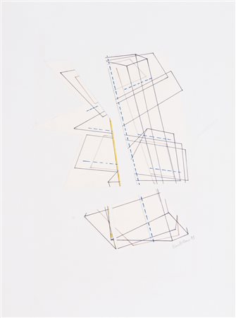 Luciano Bartolini Disegno geometrico, 1973 Collage e tecnica mista su...