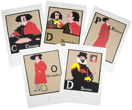 Fabio De Poli Ippocrate, 1993 Cartella contenente cinque litografie su carta,...