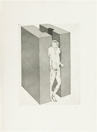 Giuliano Vangi Senza titolo Acquaforte di cm. 41x31, su carta di cm. 70x50,5,...