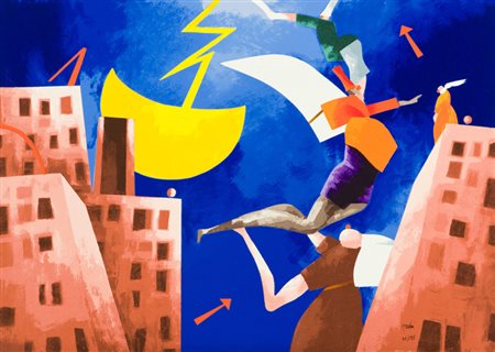 Emilio Tadini Pace sulla città 2 Serigrafia su cartone, cm. 50x70, es. 35/198...