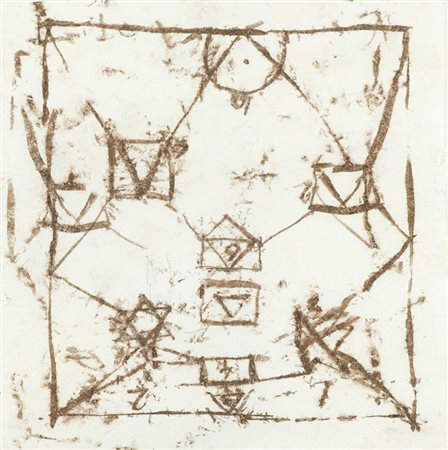 Vittorio Messina Senza titolo Tempera su carta riso, cm. 45,5x45 Sul verso:...