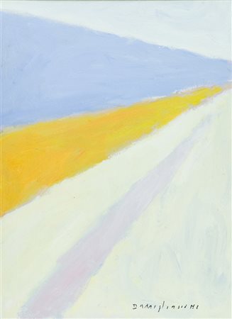 Dino Migliorini La strada dei setteponti Olio su faesite, cm. 77x57 Firmato...