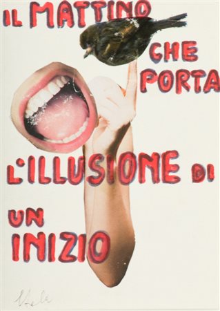 Luigi Tola Il mattino che porta l'illusione di un inizio Collage e pennarello...