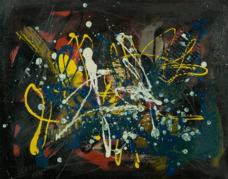 Attilio Scarfi Senza titolo, 1978 Tecnica mista su cartone, cm. 40x50 Firma e...