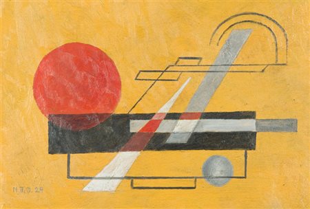 Avanguardia Russa Senza titolo, 1924 Tecnica mista su cartone, cm. 30x43...