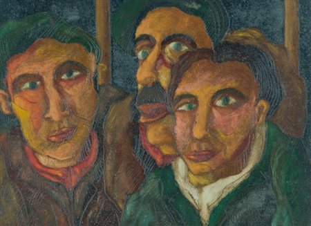 Giuseppe Serafini Figure Inchiostro tipografico su cartone inciso, cm. 30x40...