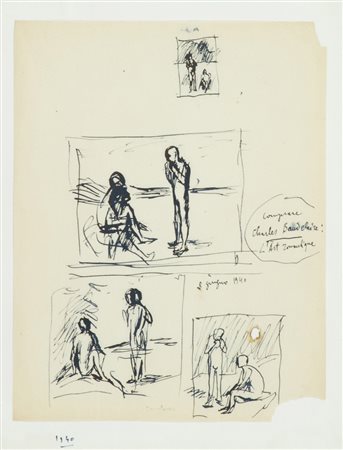 Orfeo Tamburi Senza titolo, 1940 China su carta, cm. 28x22, applicata su...