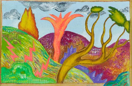 Luca Alinari Paesaggio Tecnica mista su tavola, cm. 20x30 Firmato in basso a...