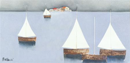 Lido Bettarini Vele, 2001 Olio su tela, cm. 30x60 Firmato in basso a...