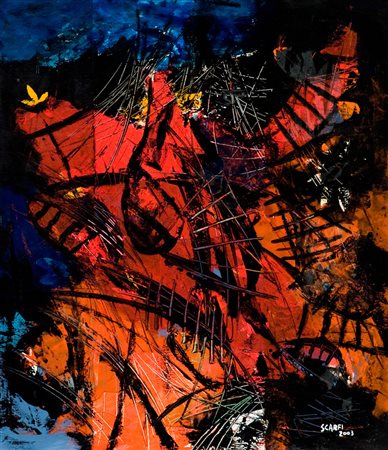 Attilio Scarfi Senza titolo, 2003 Acrilico e smalto su tela, cm. 90x79,5...
