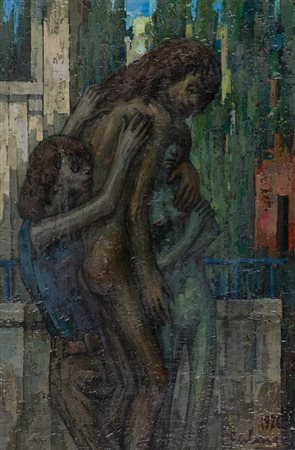 Franco Ferlenga Protezione, 1976 Olio su tela, cm. 60x40 Firma e data in...