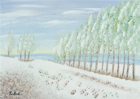 Costanzo Mantovani Nevicata, 2007 Olio su tela, cm. 50x70 Firmato in basso a...